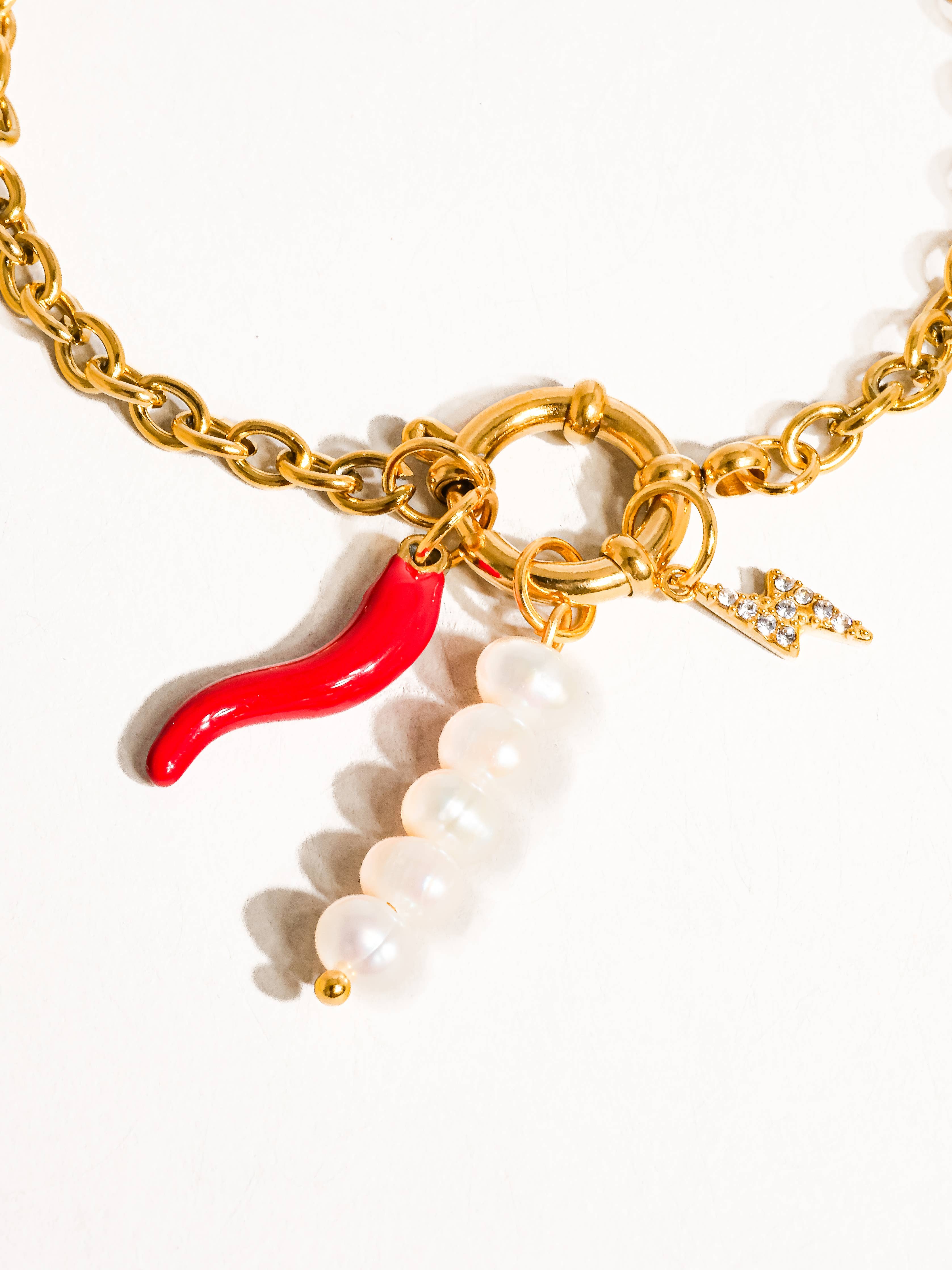 Fiore 18K Gold Non-Tarnish Pepper Pearl Bracelet