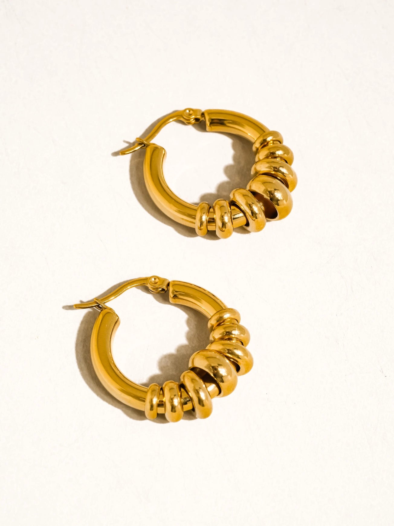 Lorna 18K Gold Non-Tarnish Two Tone Hoop Earring – Ligisol Jewelry