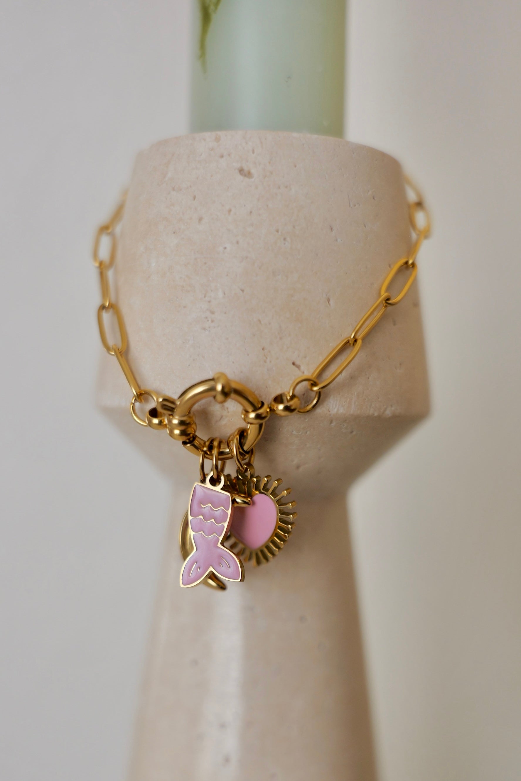Paperclip Stainless Steel Charm Holder Bracelet