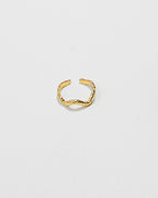 Golden Wave Textured Ring