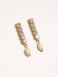 Sylvie 18K Gold Non-Tarnish CZ Pearl Drop Earring