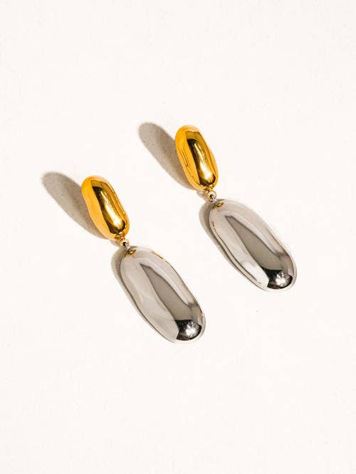 Gemali 18K Non-Tarnish Classic Two-Tone Drop Earrings