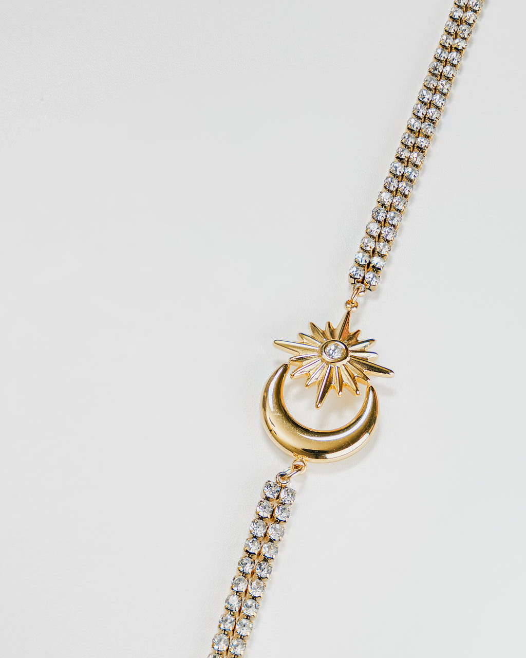 Madeline Moon and Star CZ Stainless Steel Bracelet