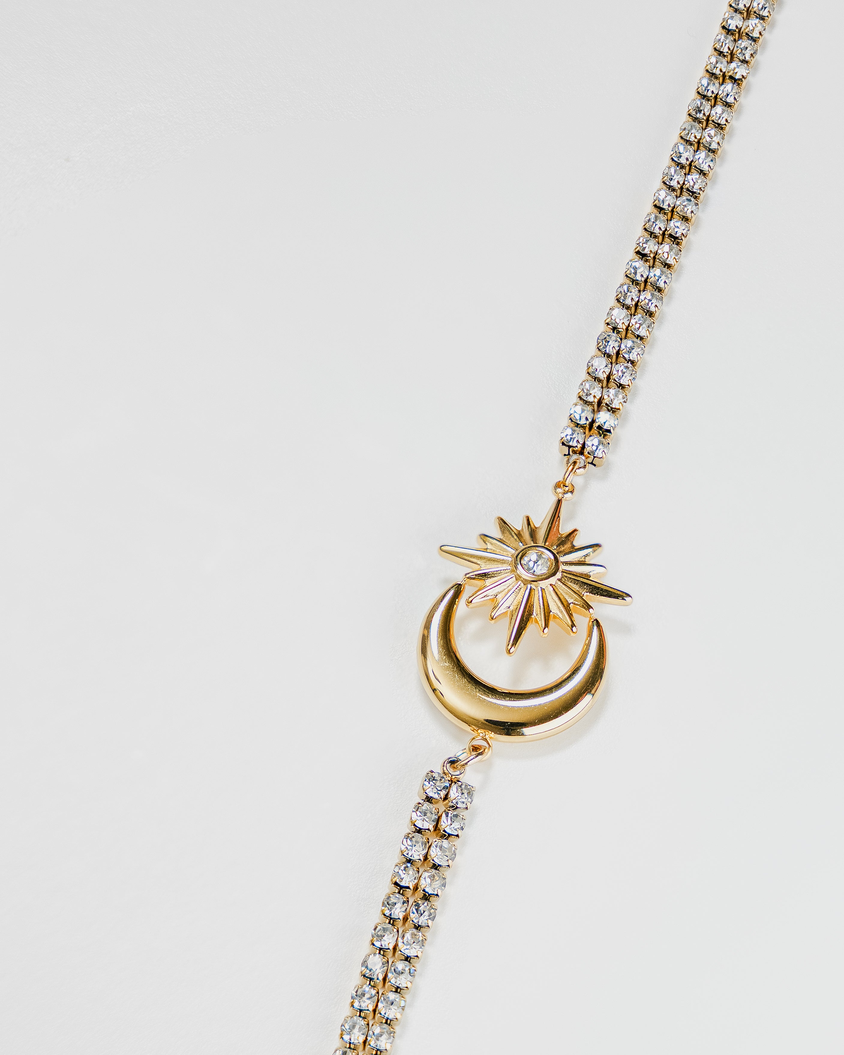 Madeline Moon and Star CZ Stainless Steel Bracelet