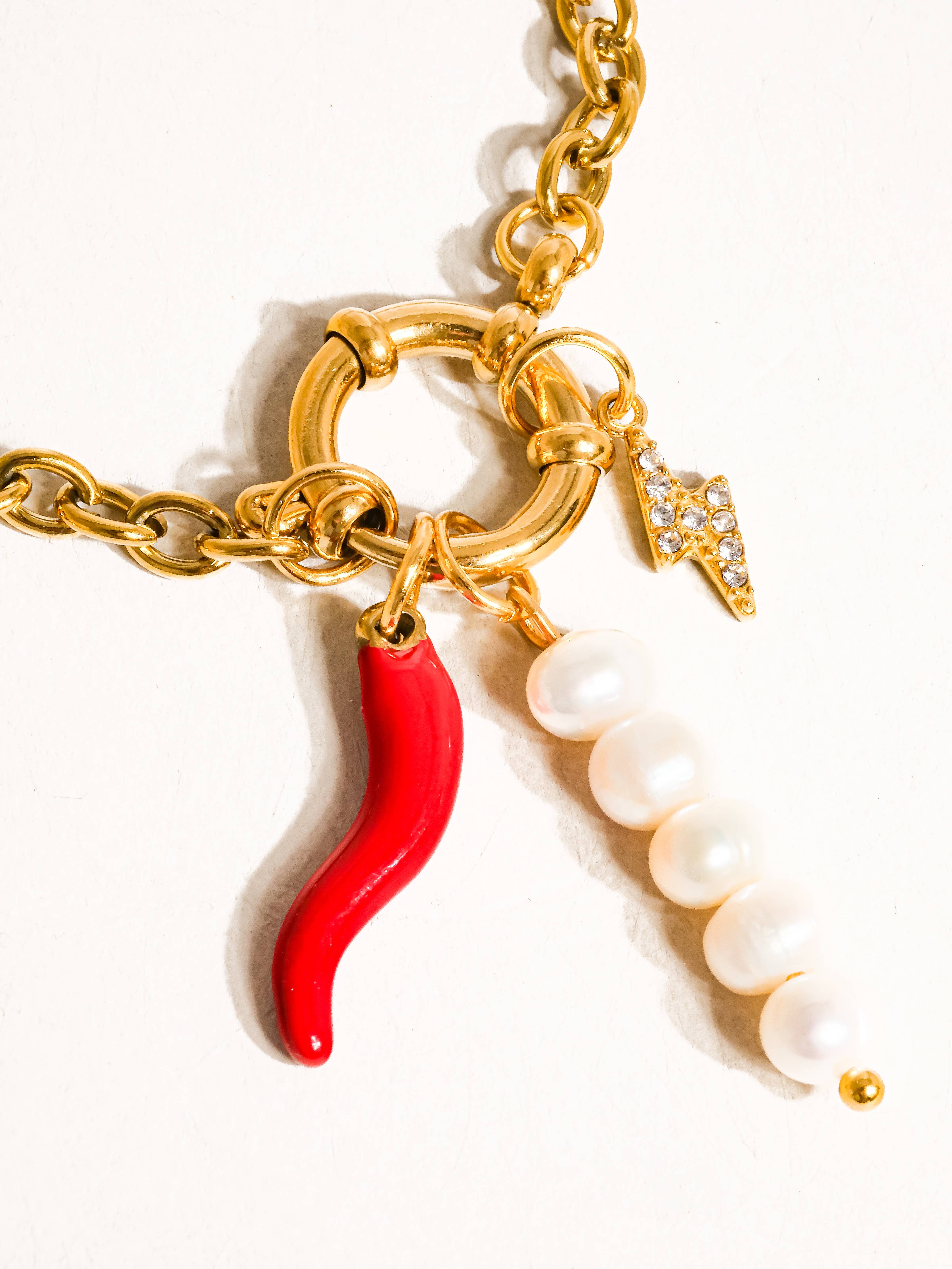 Fiore 18K Gold Non-Tarnish Pepper Pearl Bracelet