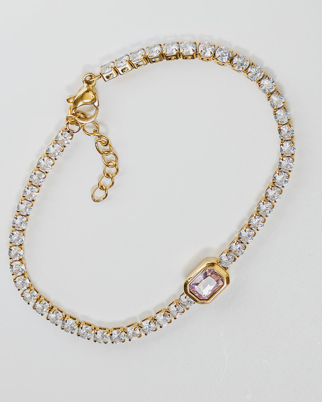 Pink Chelsea 18K Gold Plated Stainless Steel Bracelet