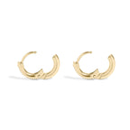 Katie 18K Gold Stainless Steel CZ Huggie Earrings