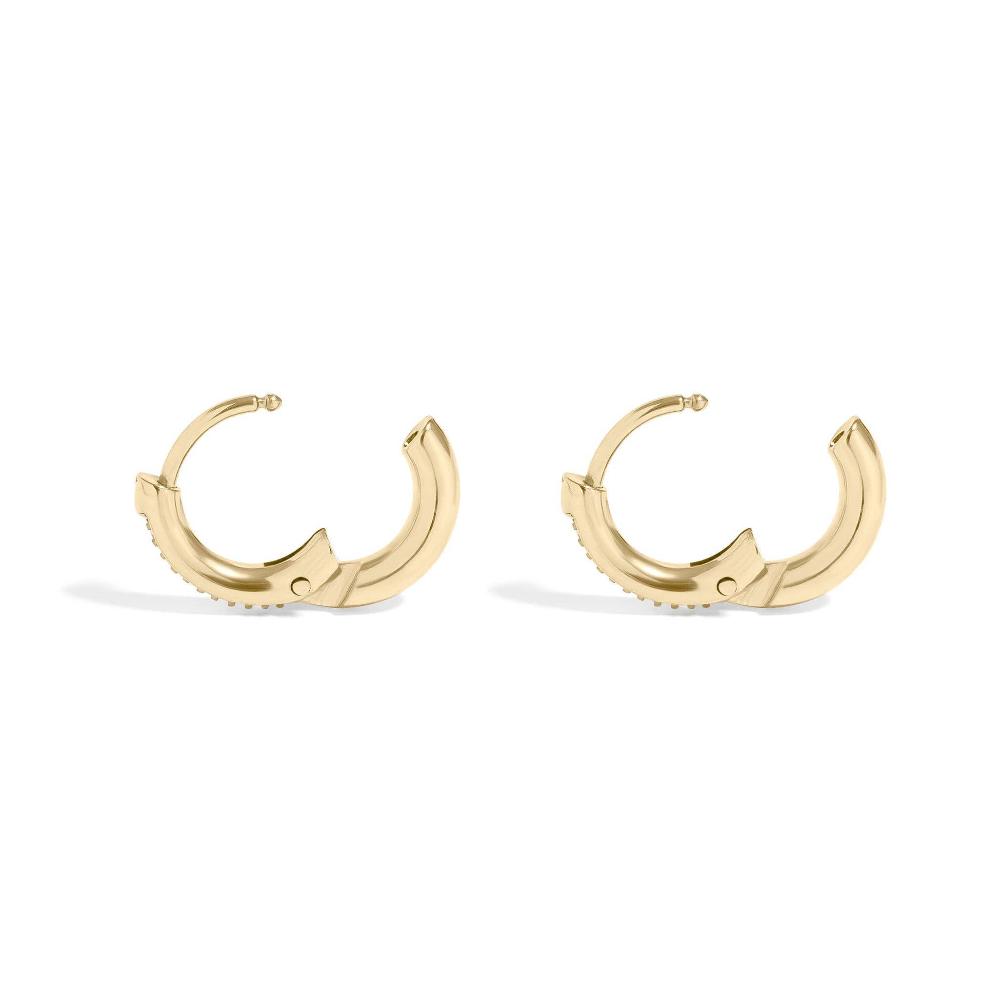 Katie 18K Gold Stainless Steel CZ Huggie Earrings
