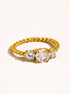 Niza 18K Gold Non-Tarnish CZ Statement Ring