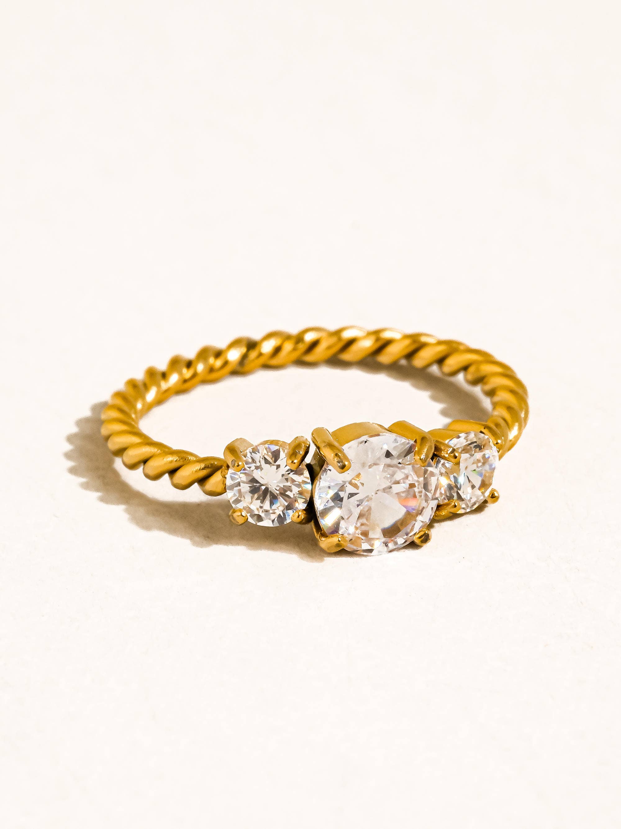 Niza 18K Gold Non-Tarnish CZ Statement Ring