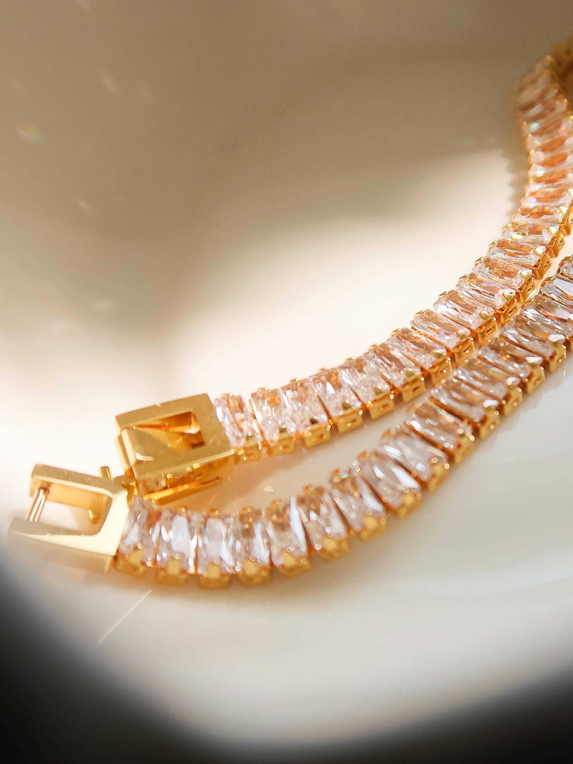 Dubai 18K Gold Non-Tarnish CZ Tennis Bracelet