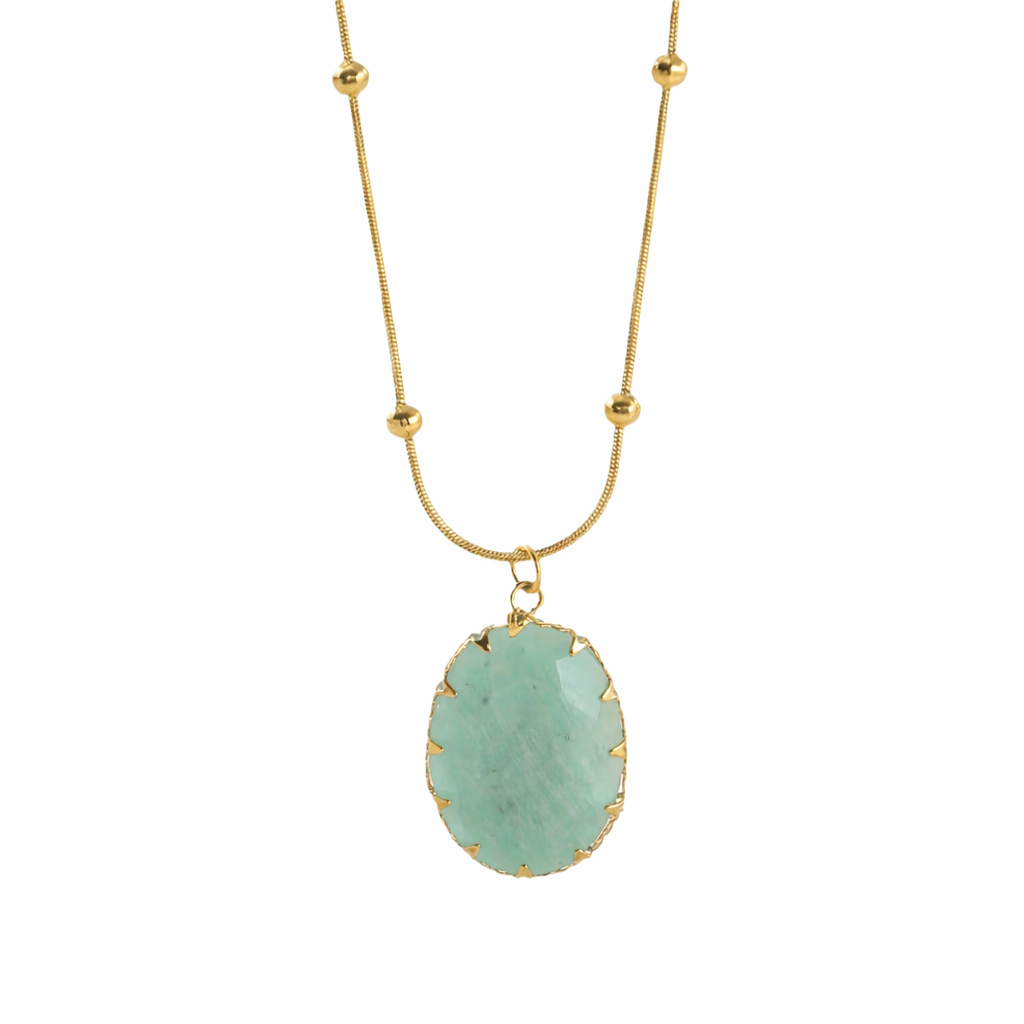 Spring duo Natural Amazonite Necklace