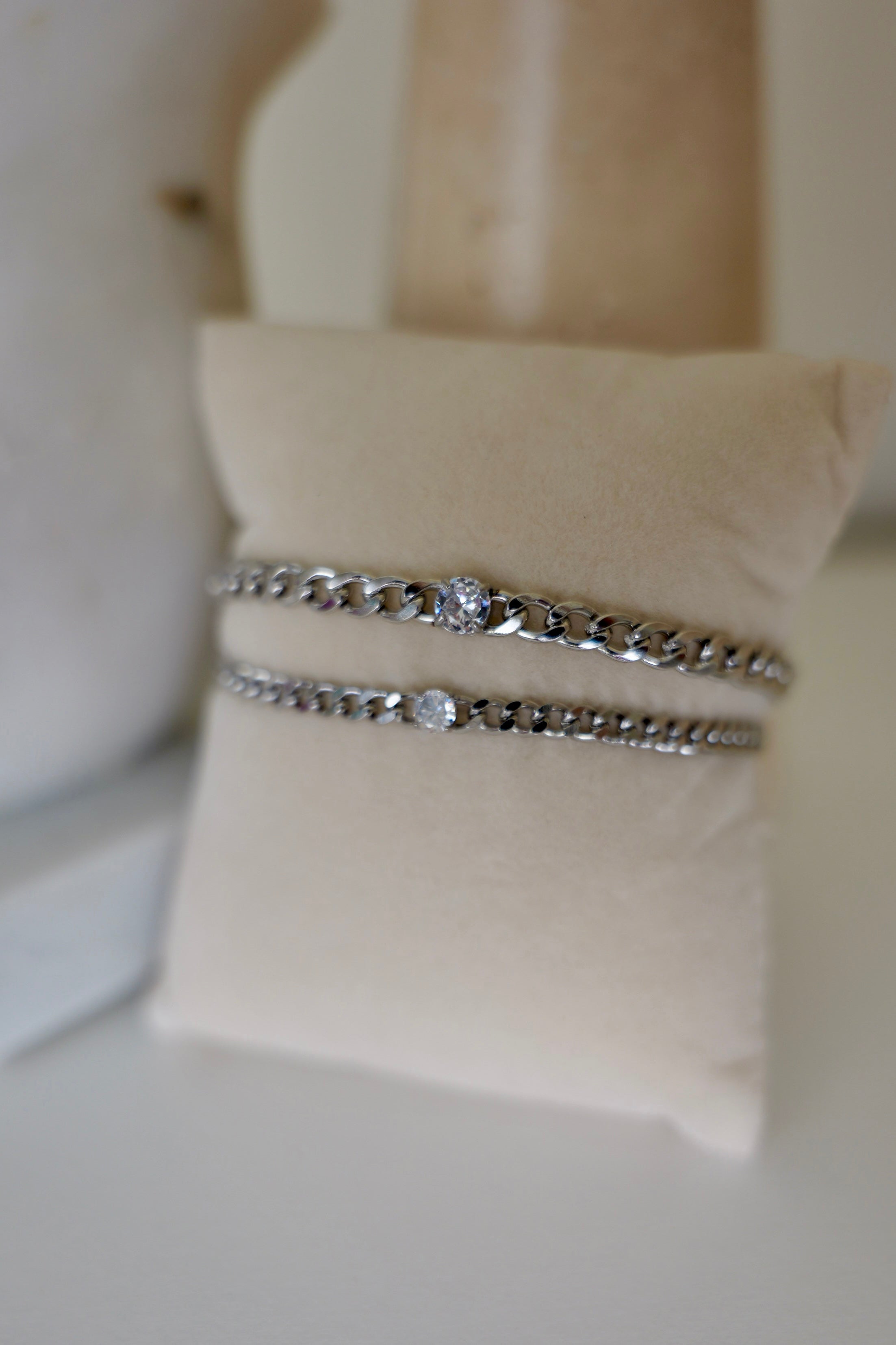 Silver Larissa Stainless Steel Non Tarnish CZ Bracelet