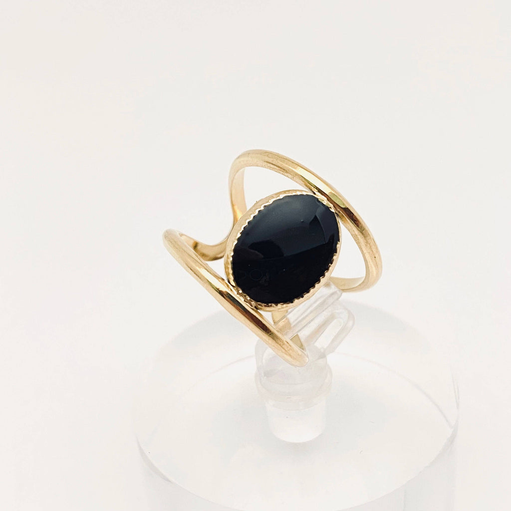 Midnight Muse Stainless Steel Adjustable Vintage Ring