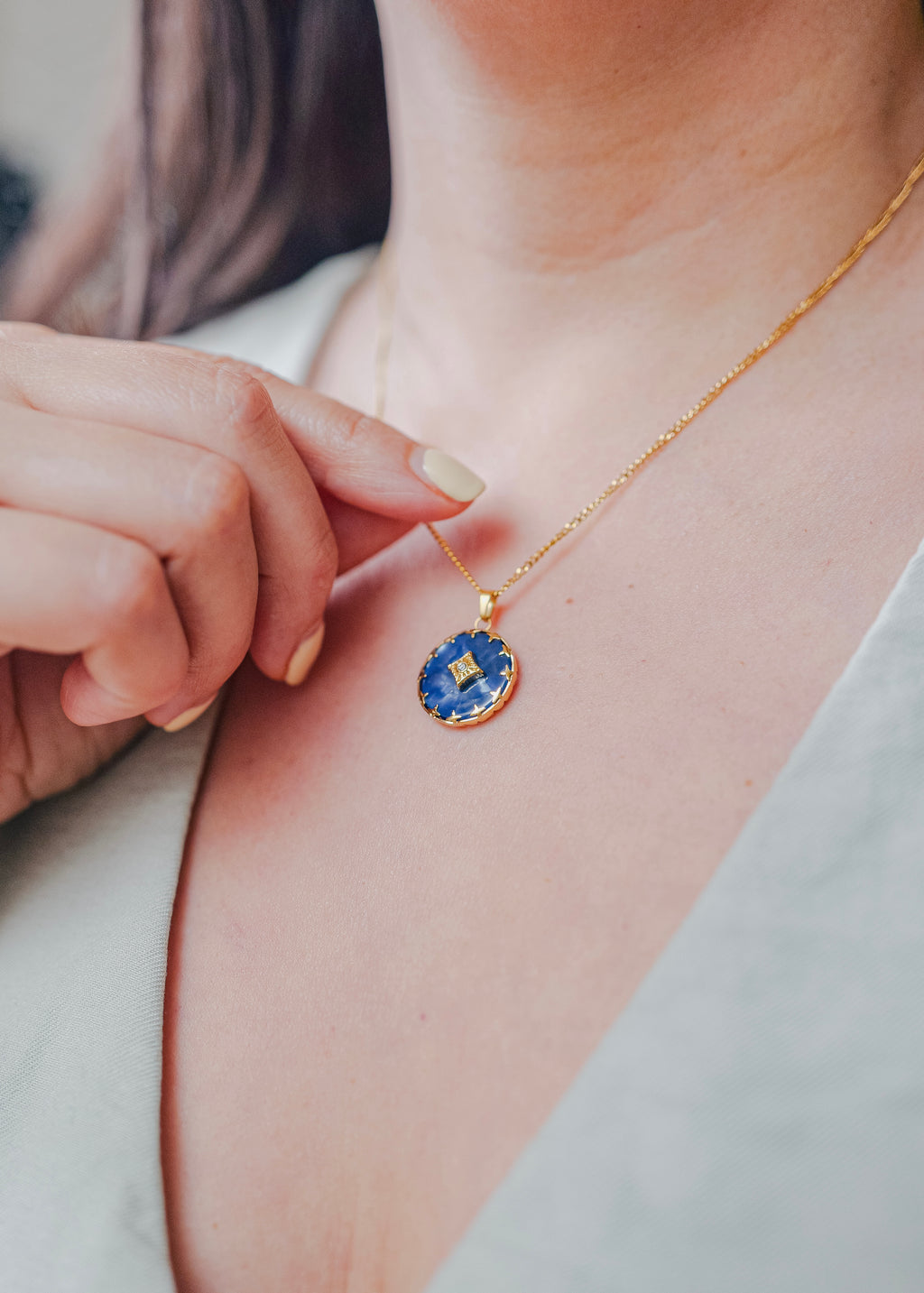Capri 18K Non-Tarnish Gemstone Round Necklace