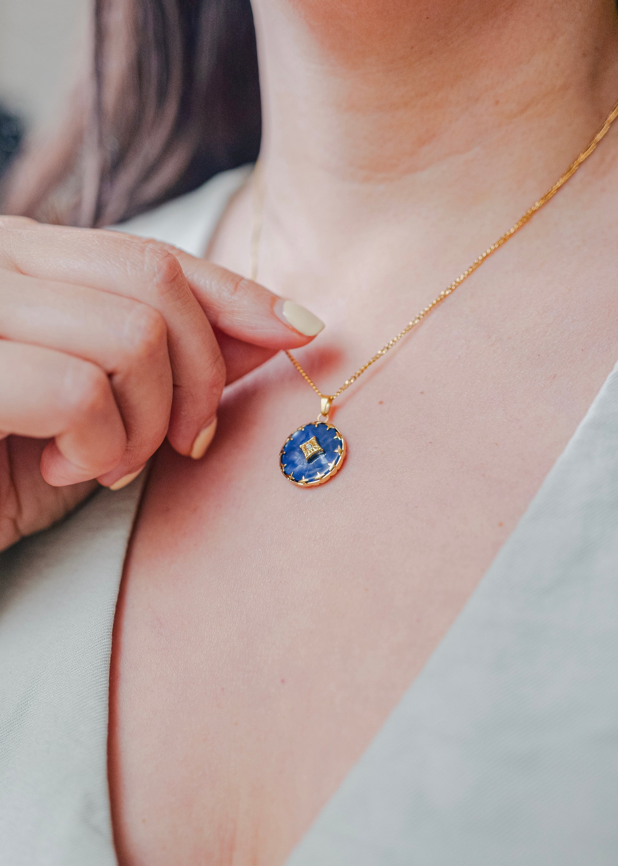 Capri 18K Non-Tarnish Gemstone Round Necklace