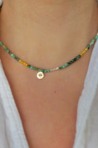 Emerald Evil Eye Green Necklace Boho Style