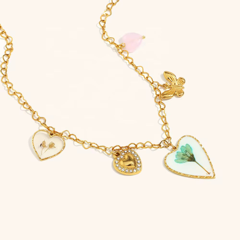 Charmed-Stainless Steel Charm Necklace