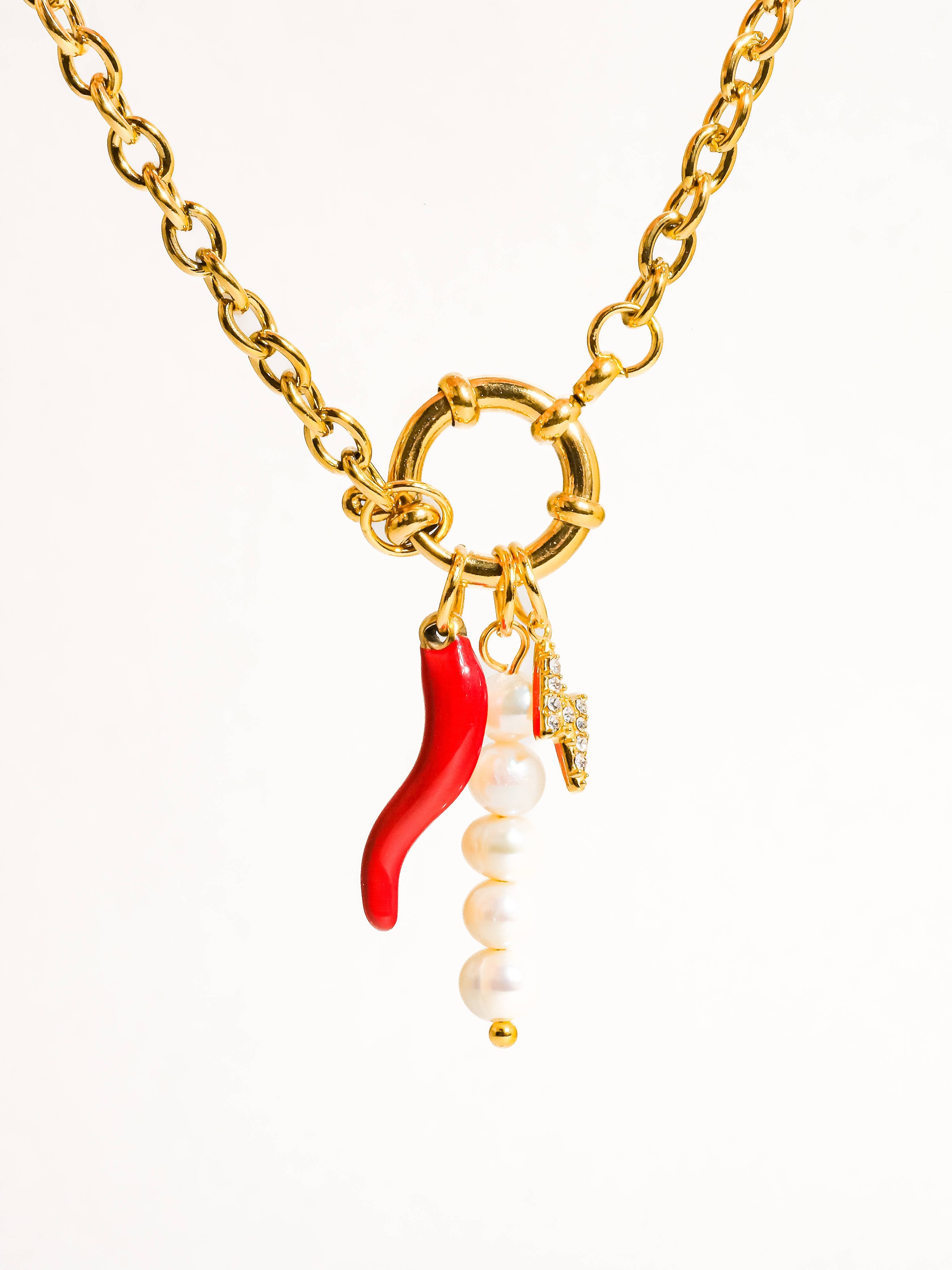 Fiore 18K Gold Non-Tarnish Pepper Pearl Bracelet