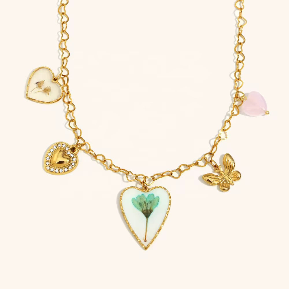 Charmed-Stainless Steel Charm Necklace