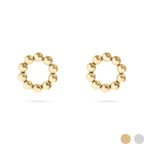 Izzy 15mm 18K Gold Stainless Steel Beaded Front Hoops