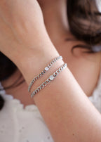Silver Larissa Stainless Steel Non Tarnish CZ Bracelet