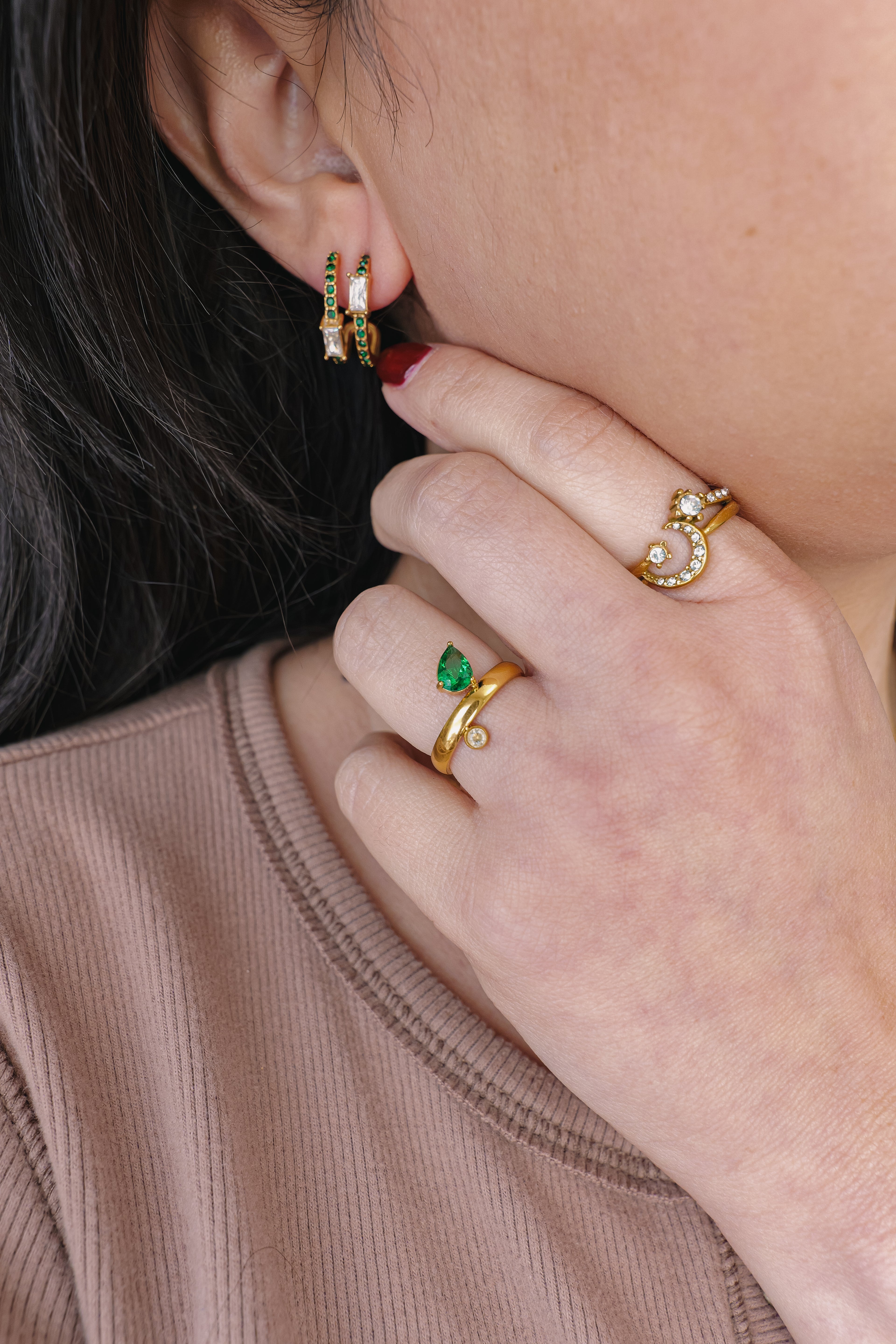 Ivy Ring – Emerald Green Sparkle