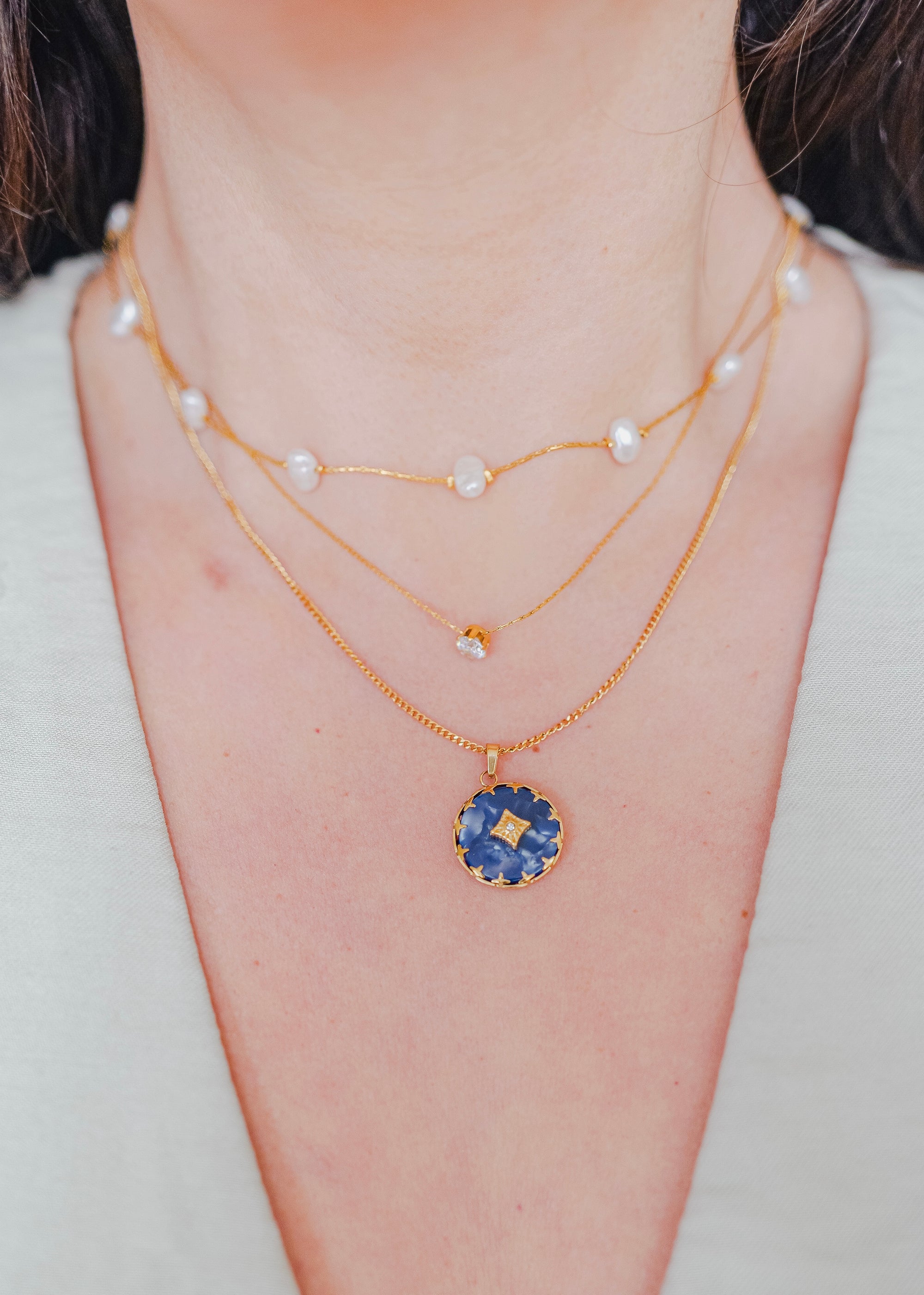 Sophie 18K Non-Tarnish Petite Pearl Necklace