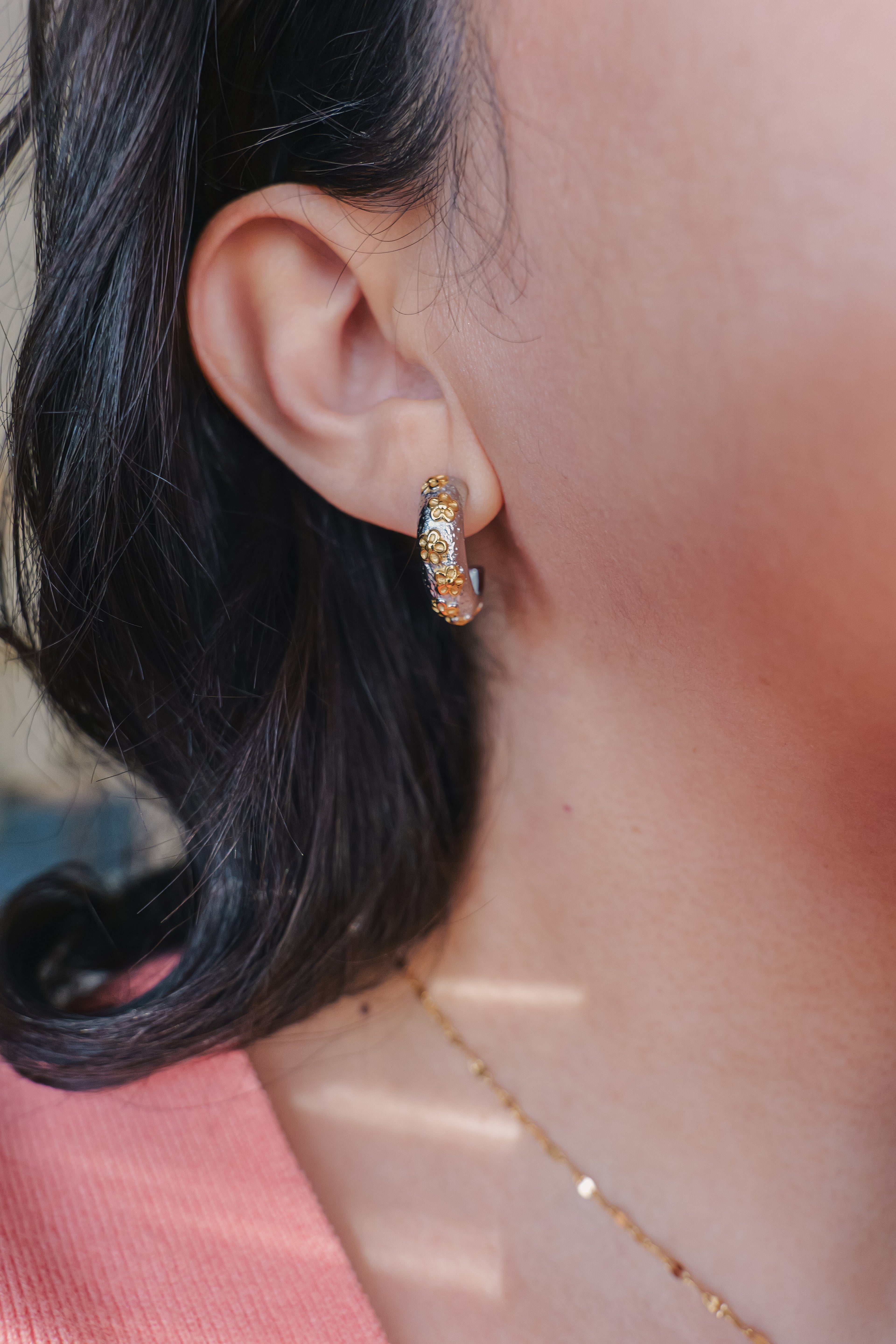 Daisy Dreams Two-Tone Flower Hoops