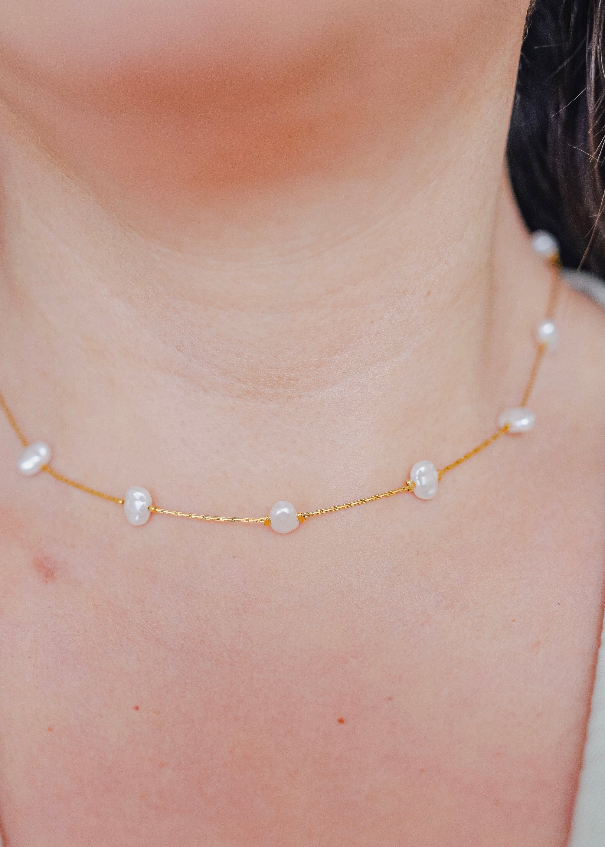 Sophie 18K Non-Tarnish Petite Pearl Necklace