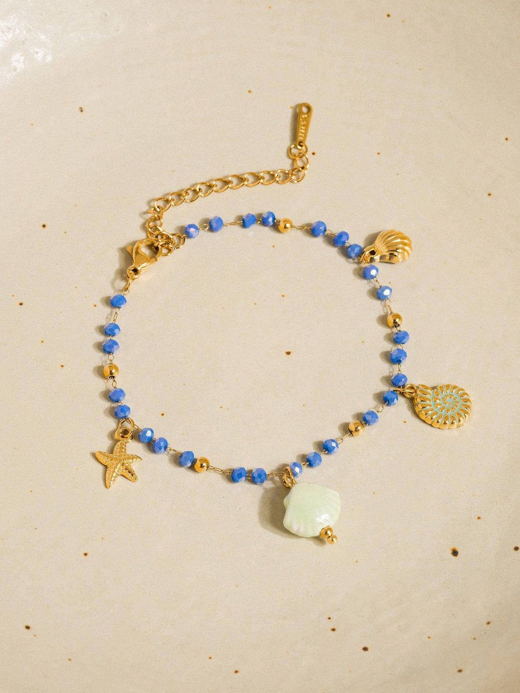 Ariel 18K Gold Non-Tarnish Shells and Star Beaded Bracelet