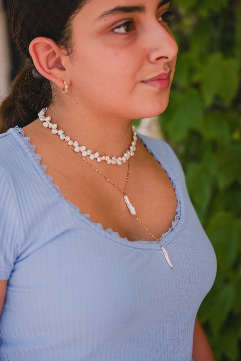 Olivia Baroque Freshwater Pearls Choker 14.5"