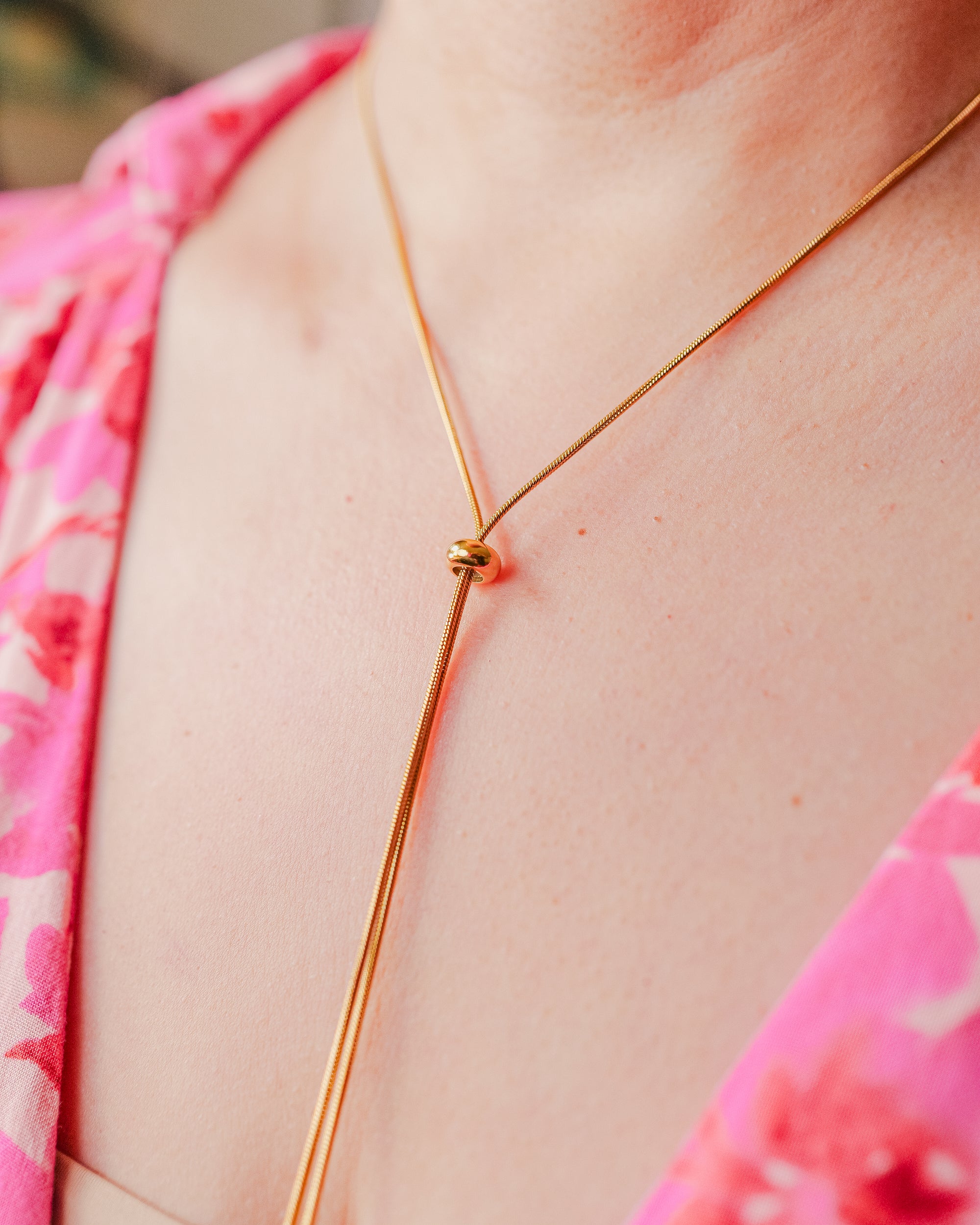Mallorca 18K Golden Stainless Steel 27inch Lariat Necklace