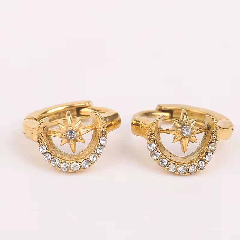 Madeline Moon and Star Mini Hoops