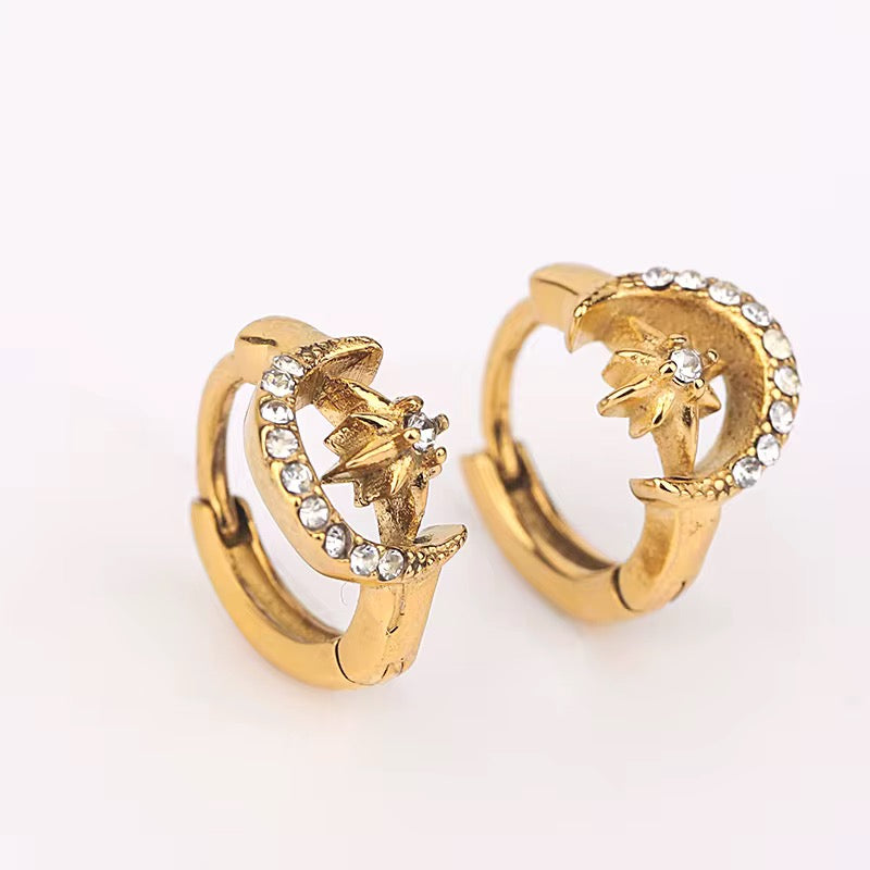 Madeline Moon and Star Mini Hoops