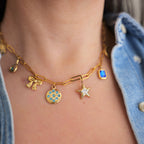 Lucy in the sky blue charm necklace