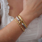 Uptown Girl Heart Cable Two Tone Bracelet