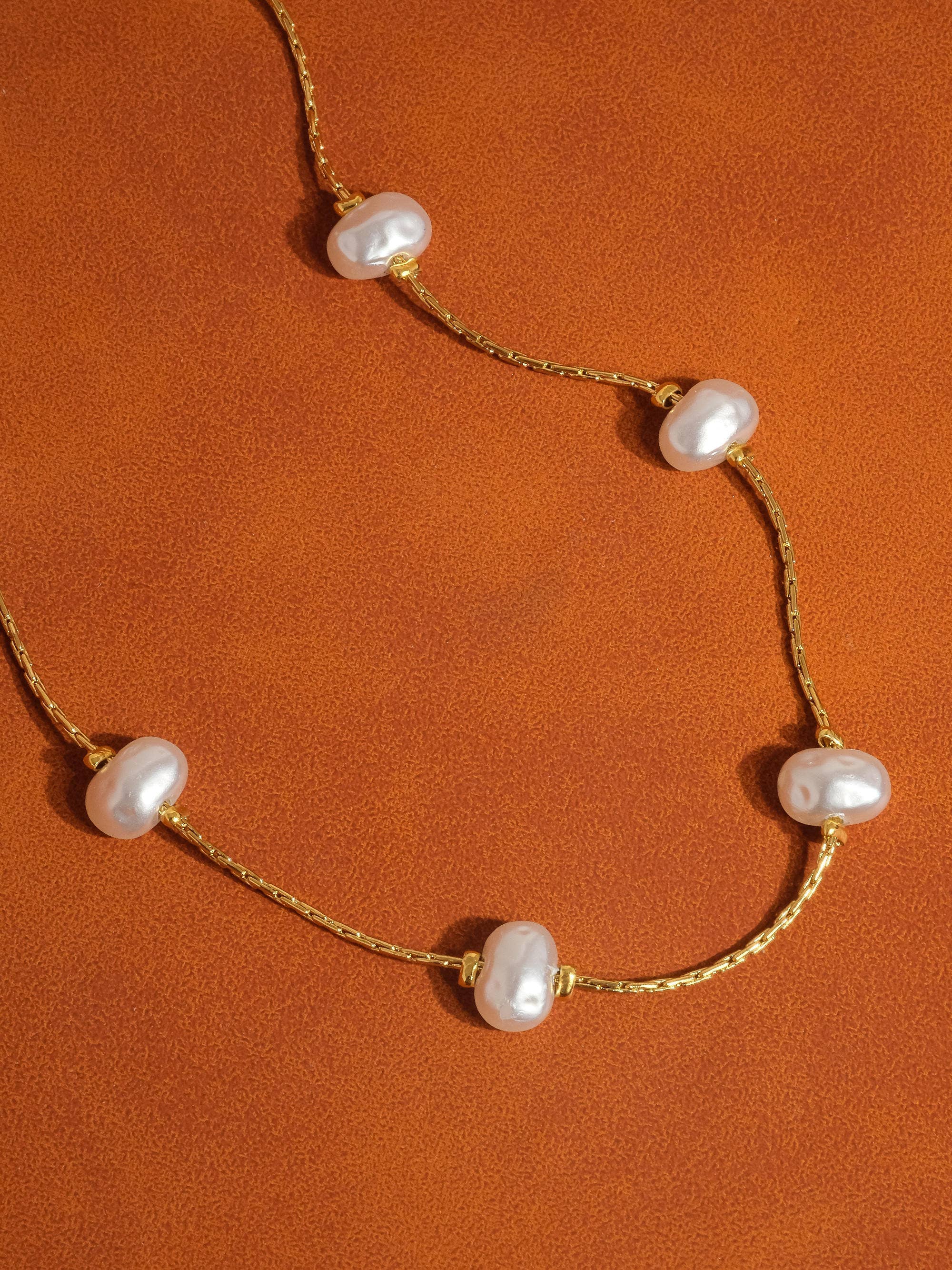 Sophie 18K Non-Tarnish Petite Pearl Necklace