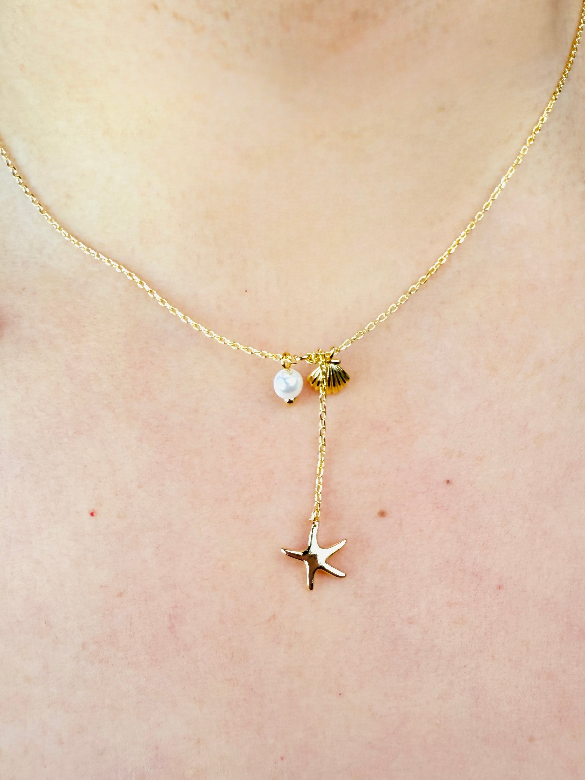 Star Fish Sea Shell Y Necklace