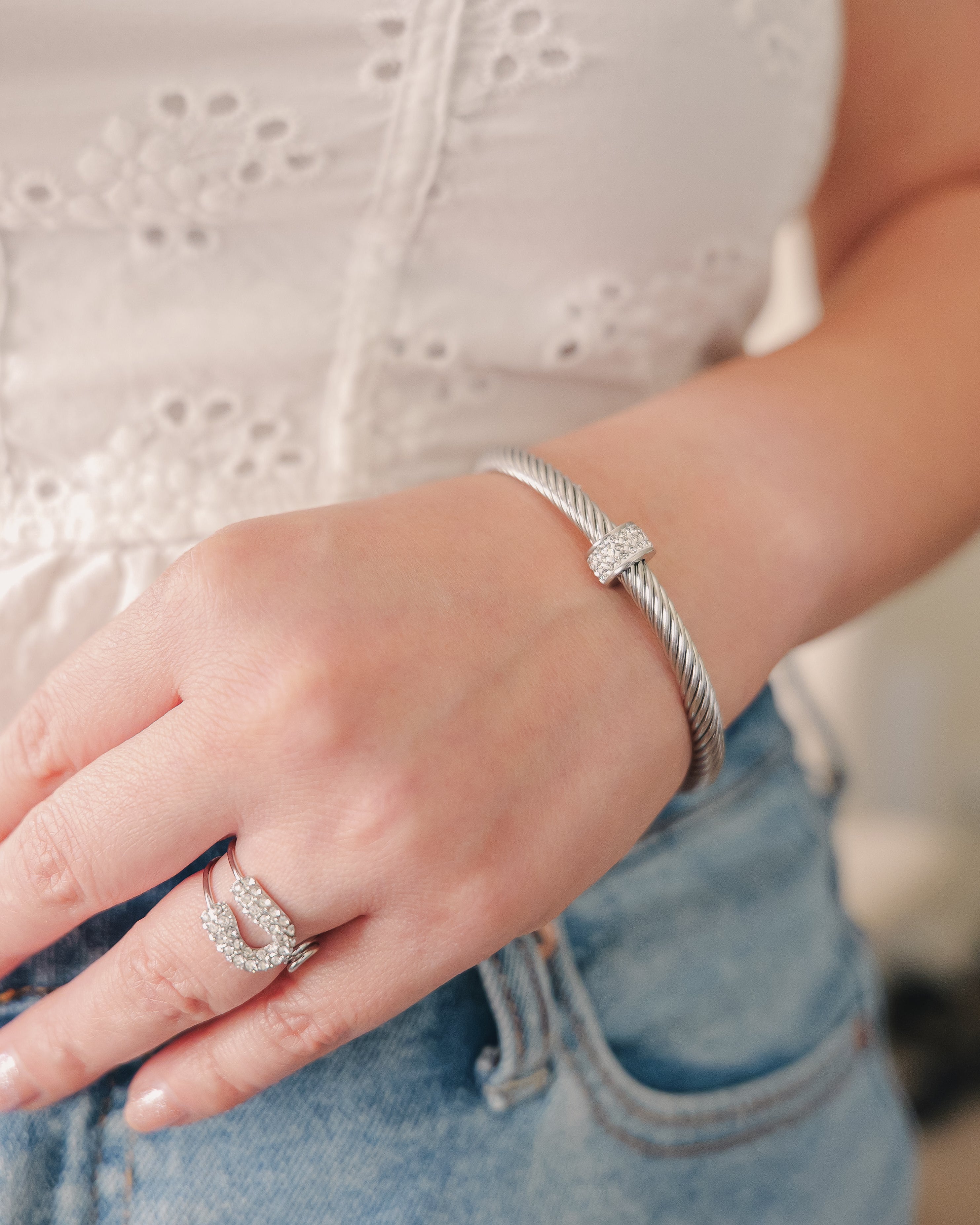 Lory 18K Gold Non-Tarnish Rhinstone