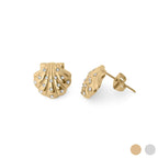 Like a Mermaid 18K Gold PVD Stainless Steel Stone Shell Earring