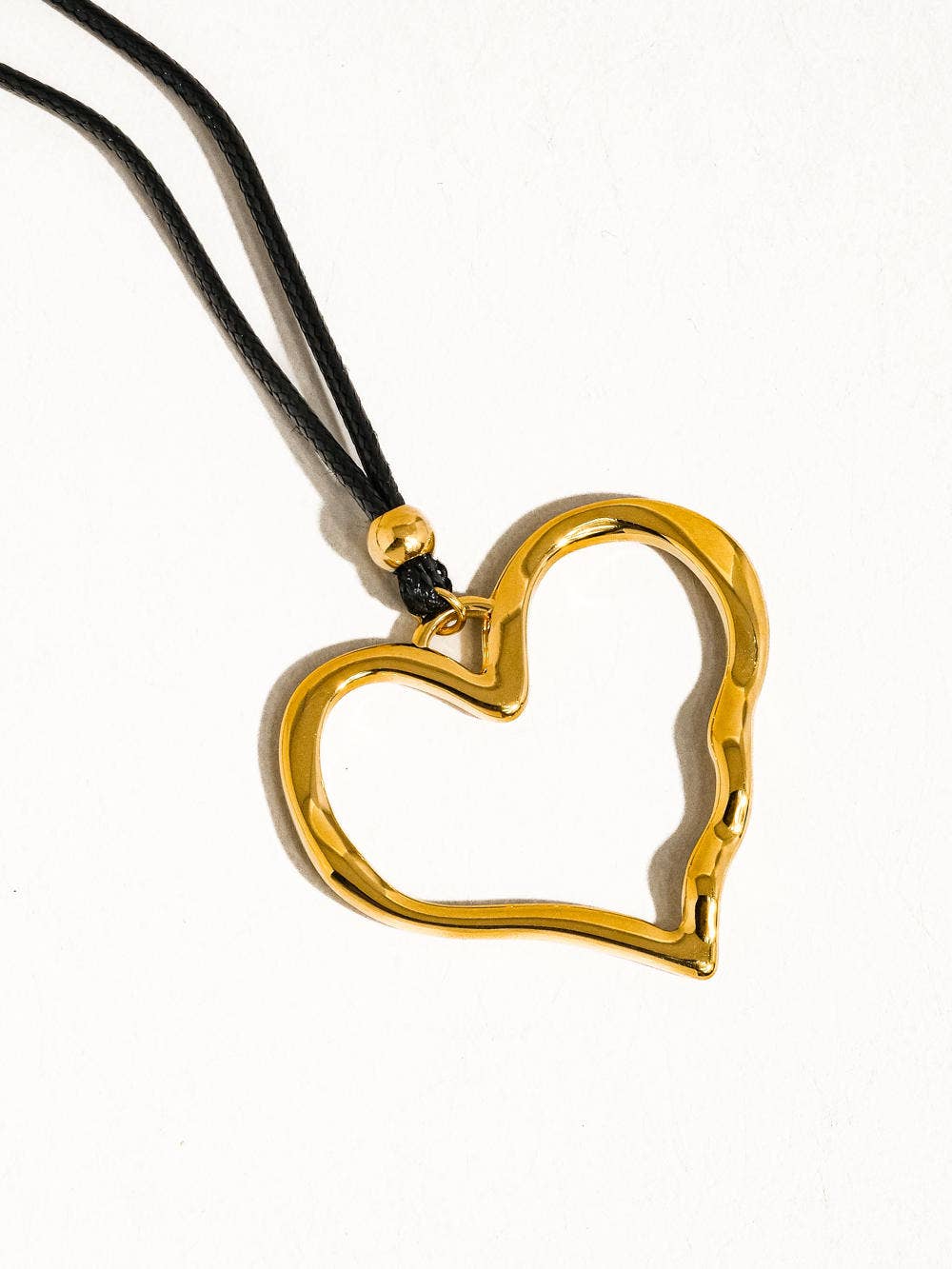 Emma 18K Gold Non-Tarnish Large Heart Necklace