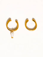 Ari 18K Gold Non-Tarnish Pearl Hoop Ear Cuff
