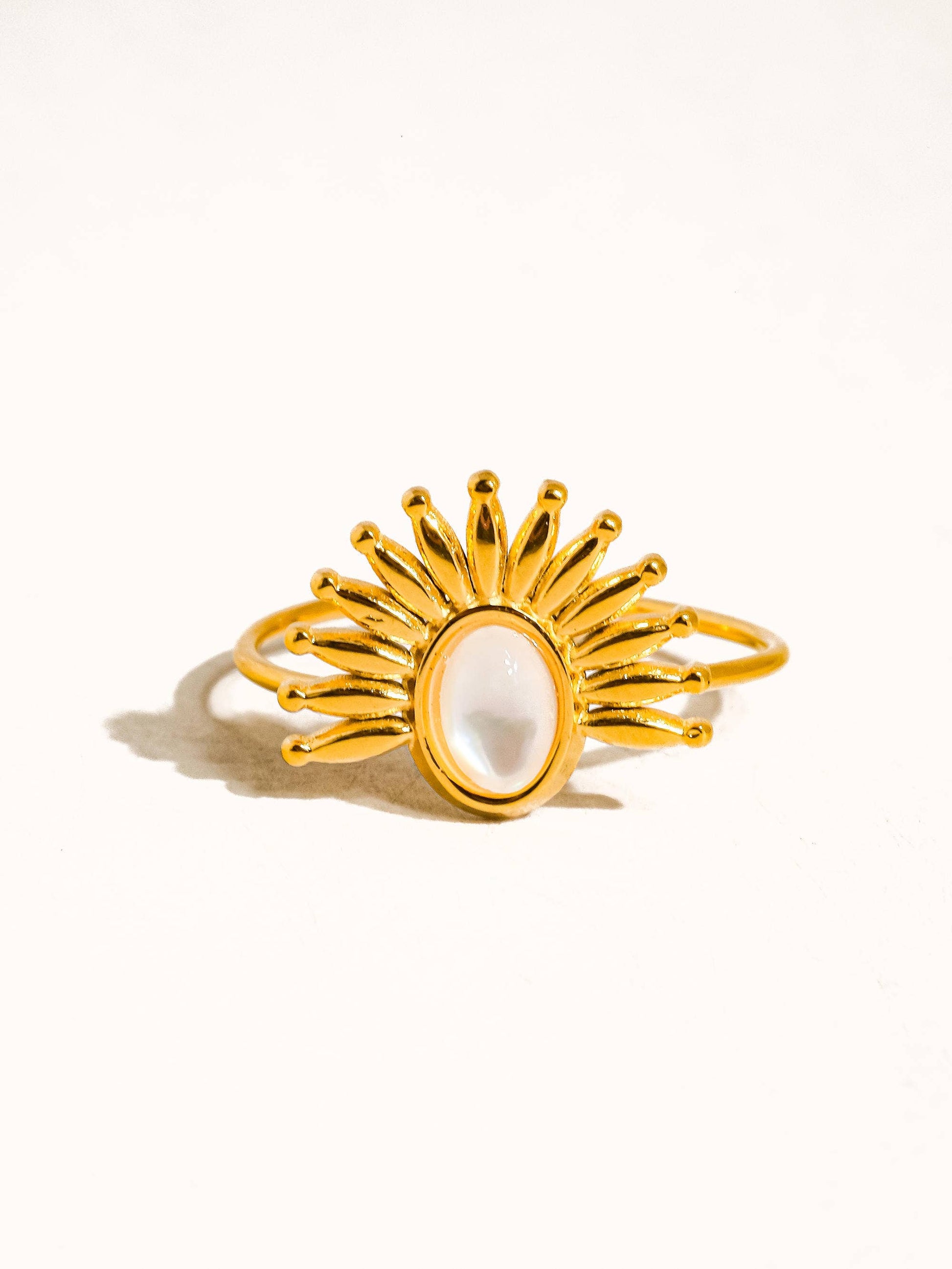 Fabienne 18K Gold Non-Tarnish Sun Blue Stone Ring