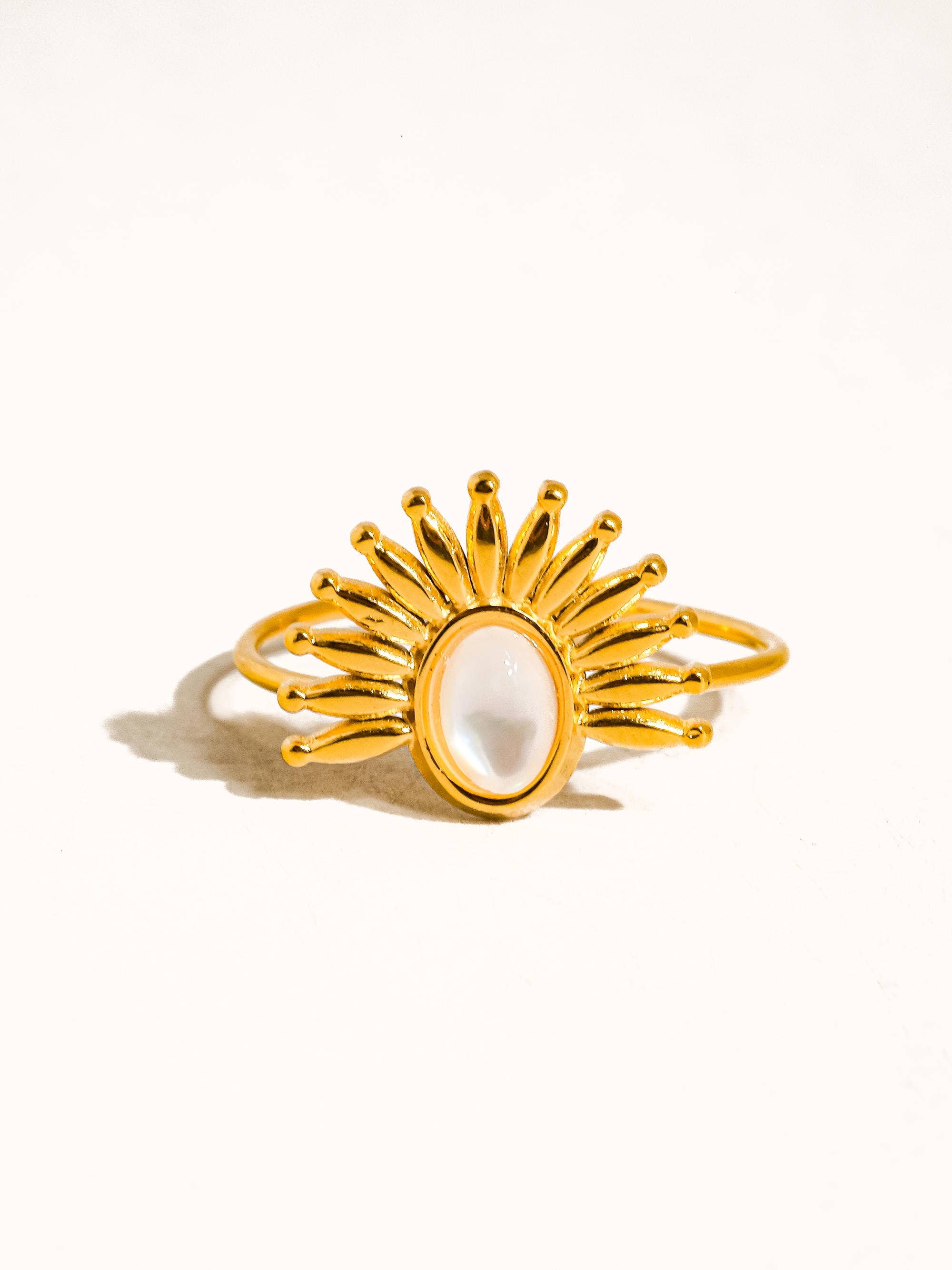 Fabienne 18K Gold Non-Tarnish Sun Blue Stone Ring