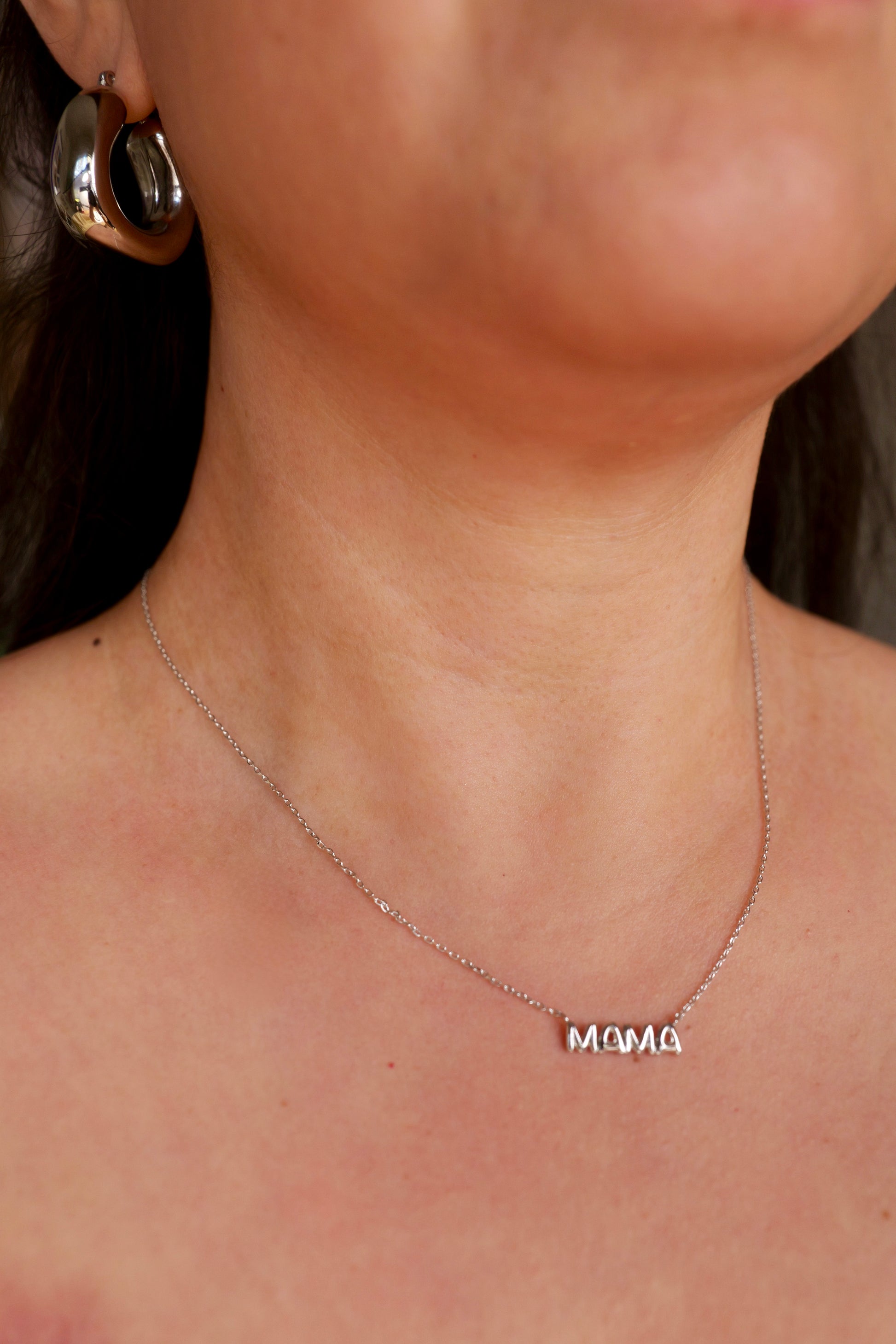 Gold Dipped Bubble Mama Pendant Necklace