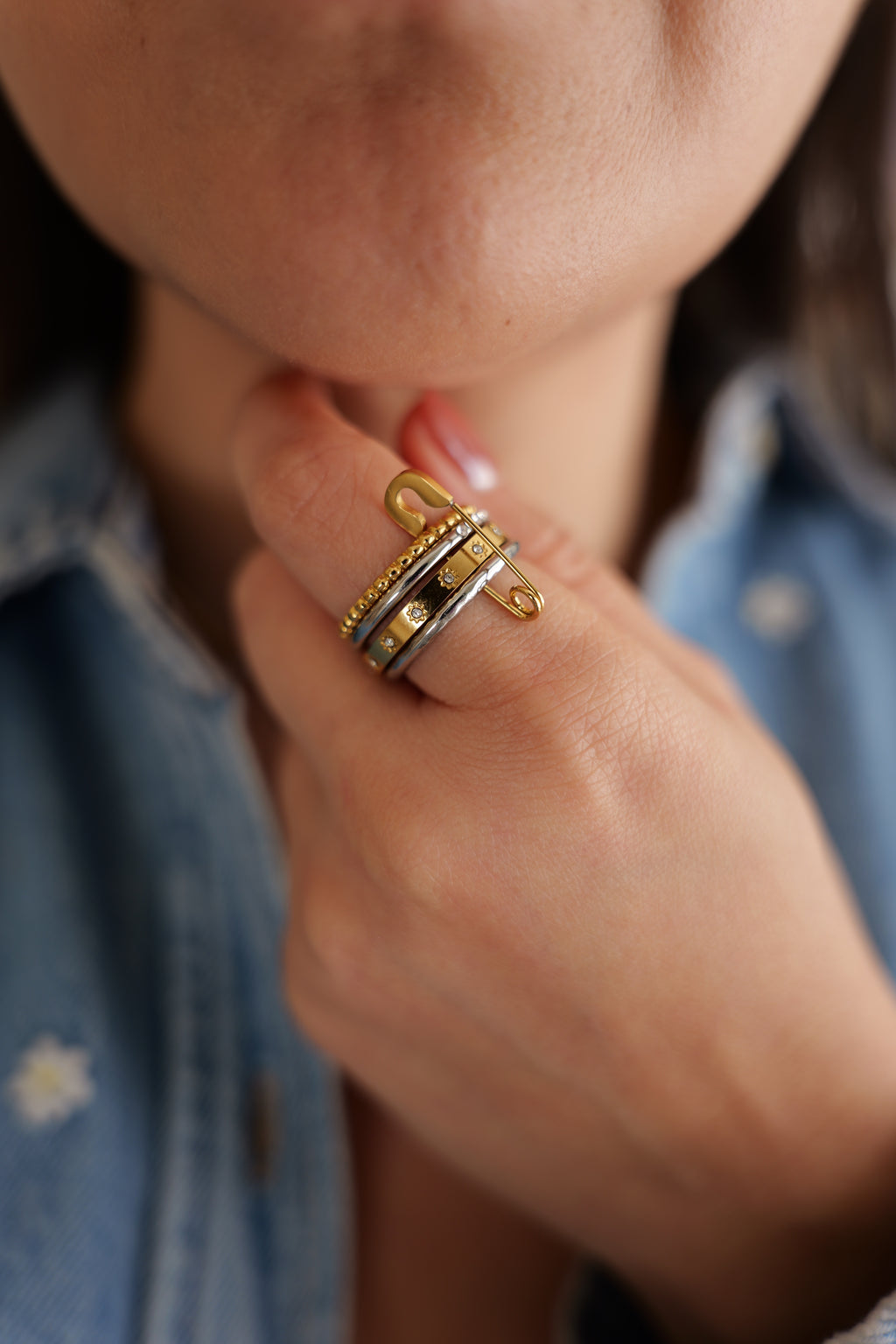 Mixed Tones Stackable Ring