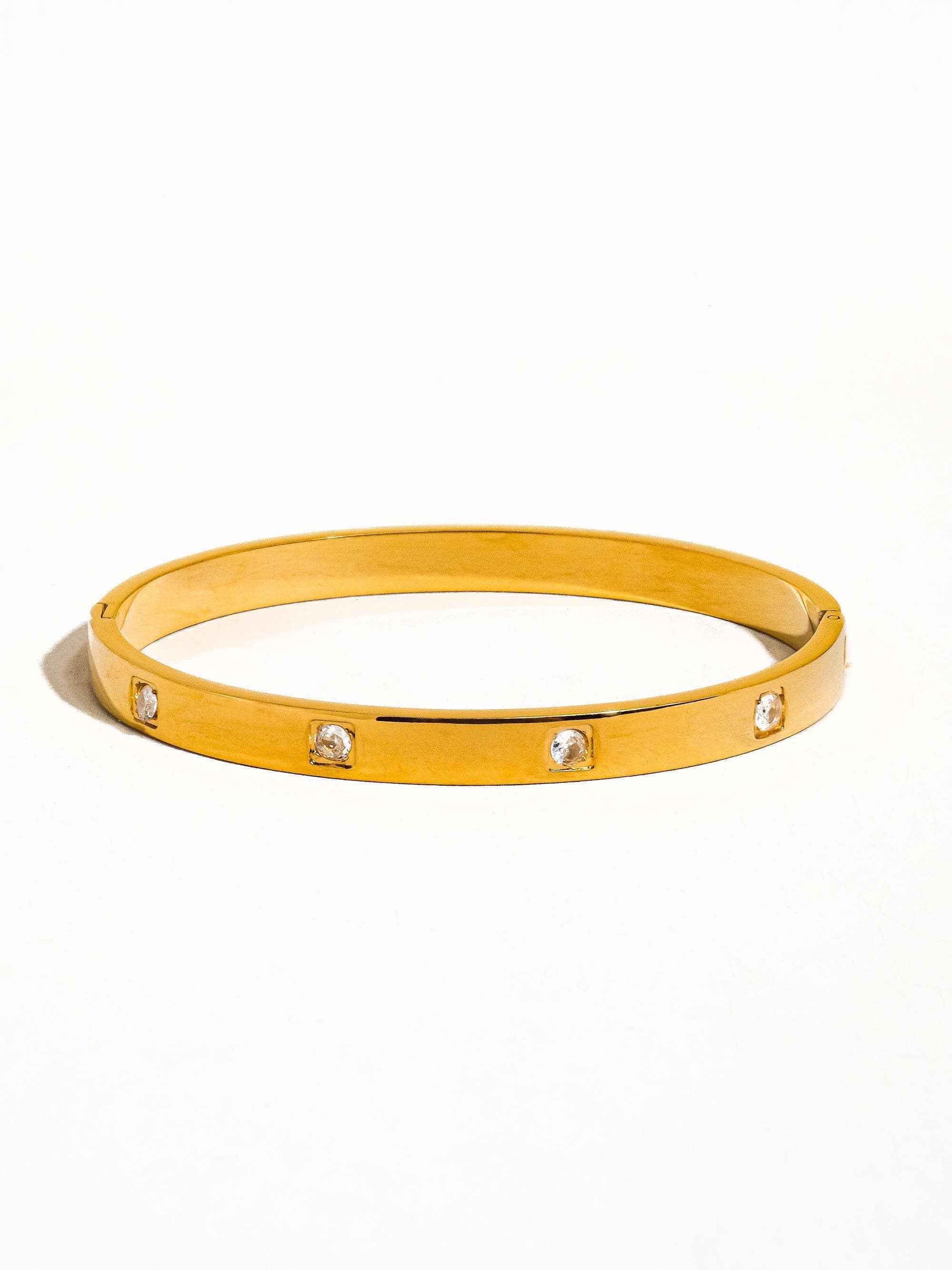 Luna 18K Gold Non-Tarnish Classic CZ Bangle