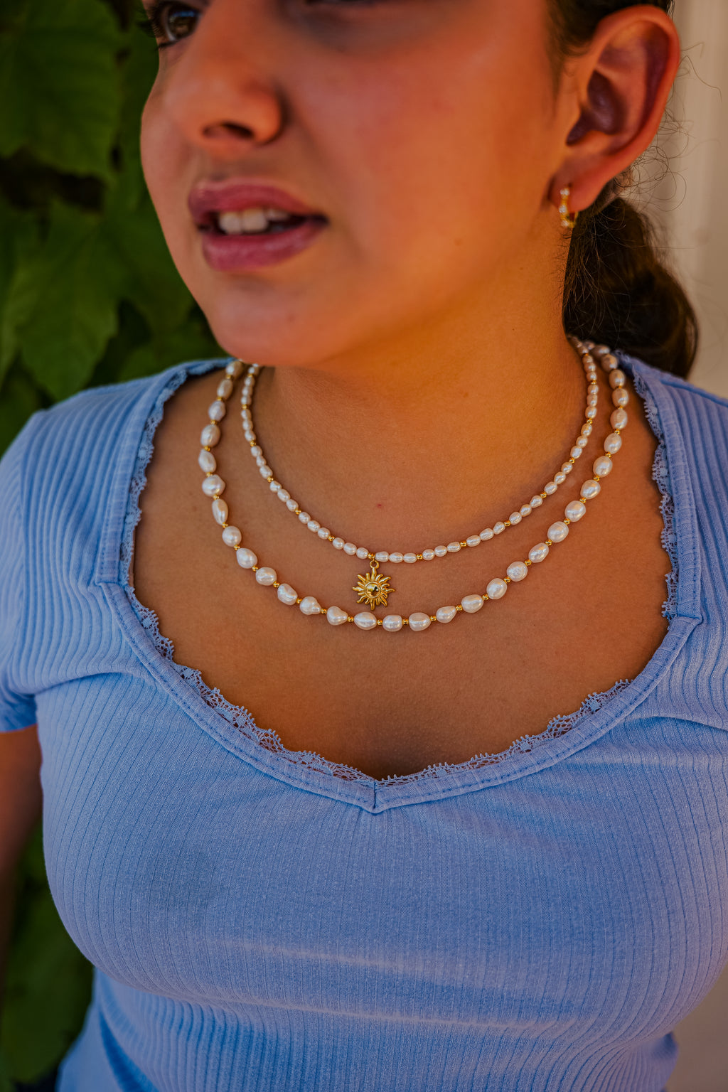 Sunlight small pearl necklace