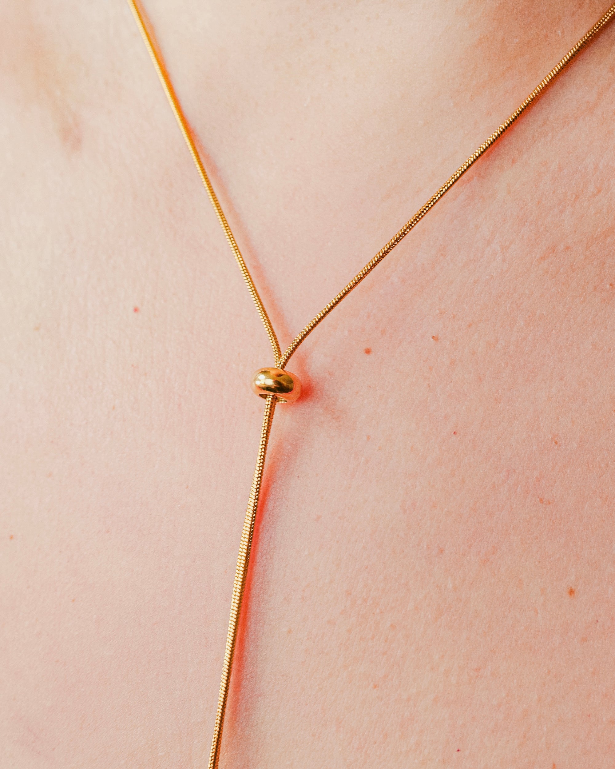 Mallorca 18K Golden Stainless Steel 27inch Lariat Necklace